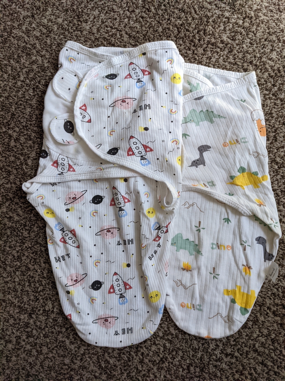 Baby Swaddle Set with Space & Dino Prints